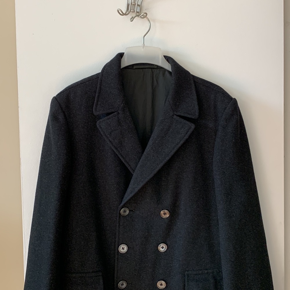 Guang Hui wool man peacoat in black. - Picture 5 of 11